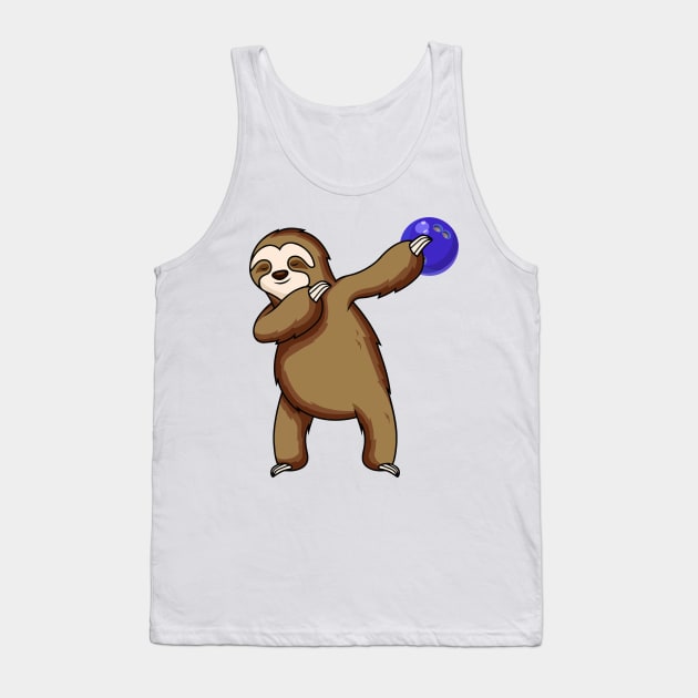 Dabbing Sloth Bowling Shirt Funny Dab Gift Tank Top by juliannacarolann46203